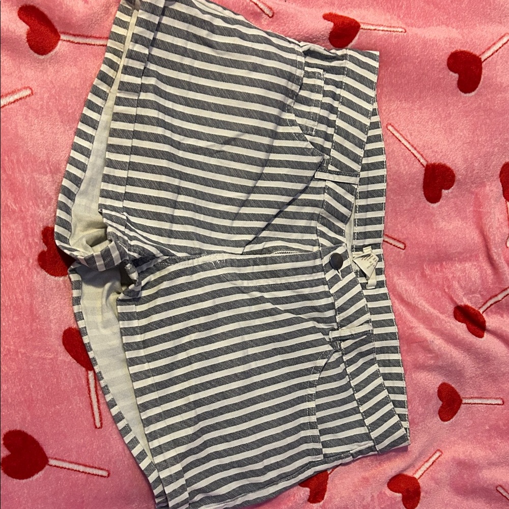 H&M Black and White Striped Shorts